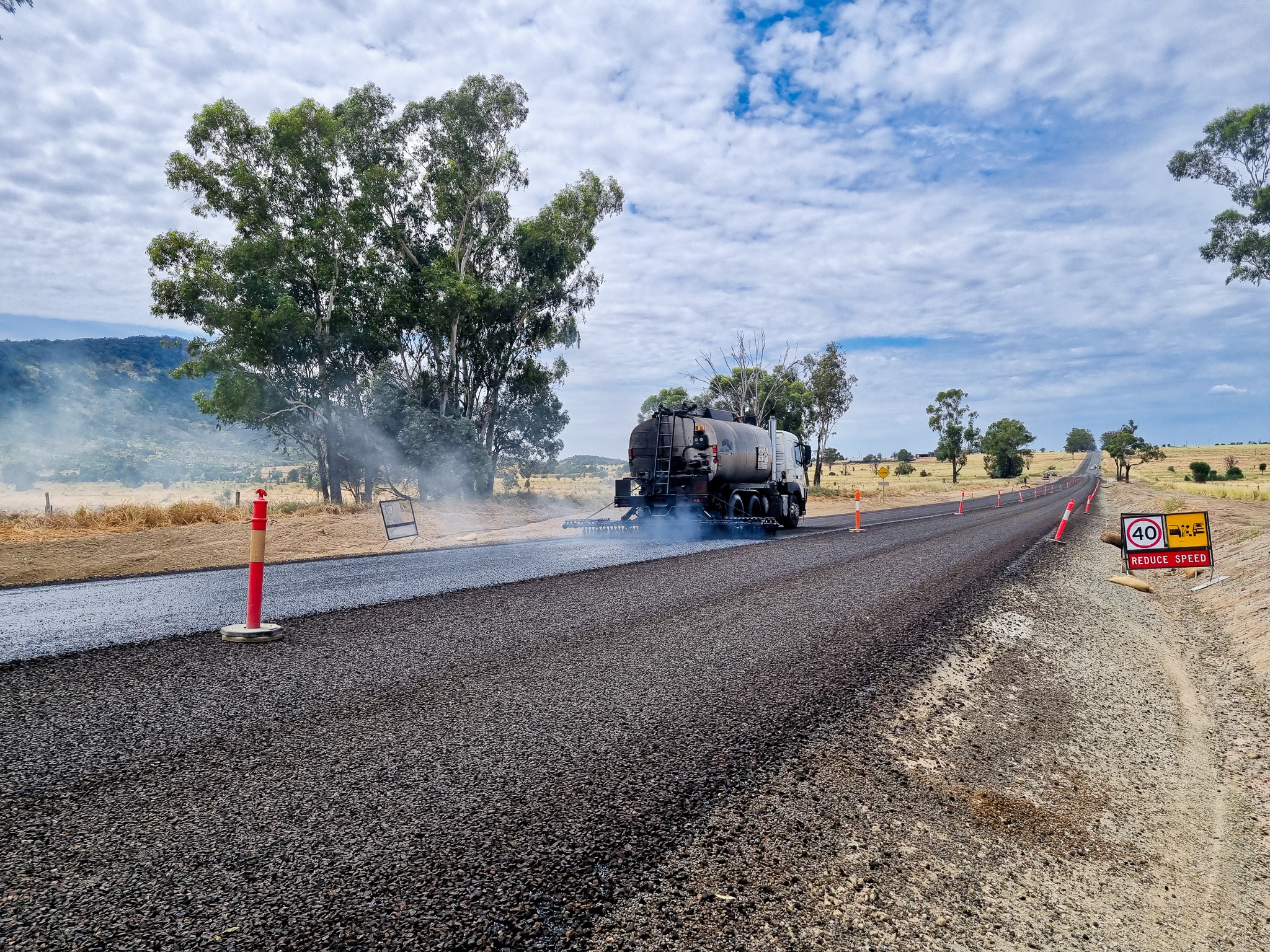 Road upgrade works in action