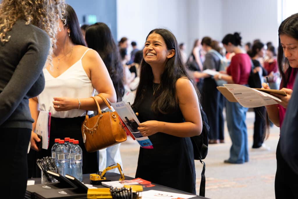 Networking at the STEM Women Graduate Careers Fair